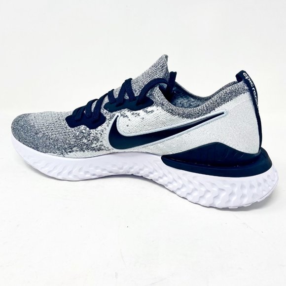 Nike Epic React Flyknit 2 White Black Platinum Oreo Mens Running Sneaker Shoes - Picture 3 of 5